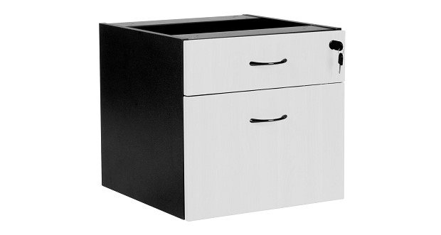 1 drawer 1 file fixed drawer box white