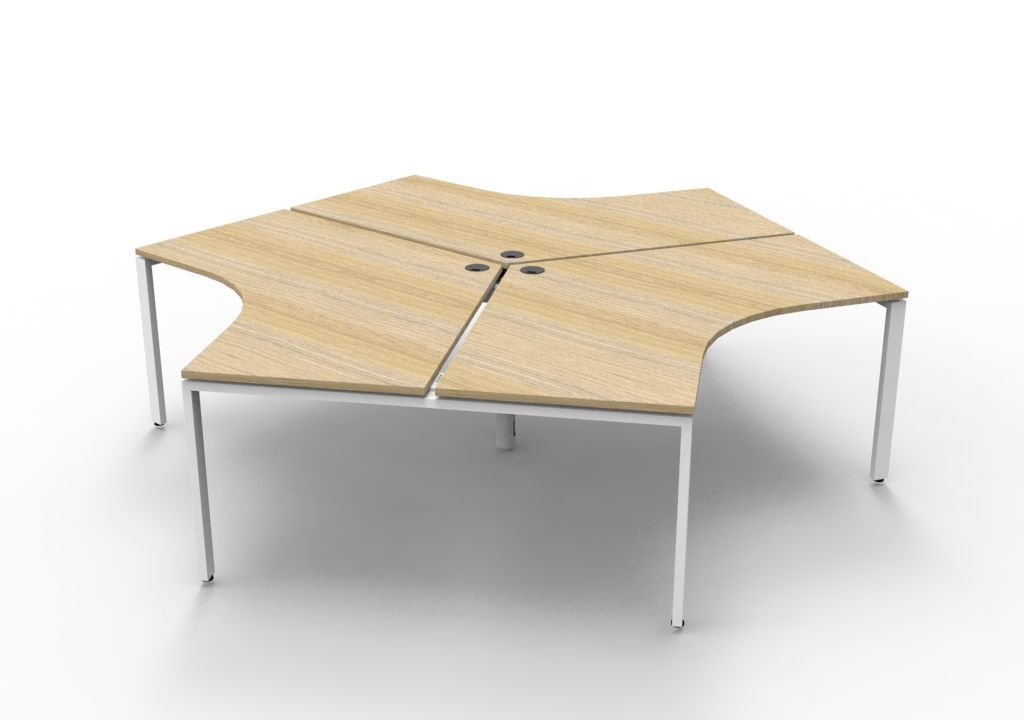 P-end desk beech