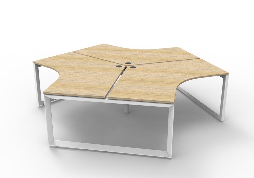 P-end desk beech