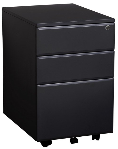 2 drawer 1 file metal mobile pedestal black