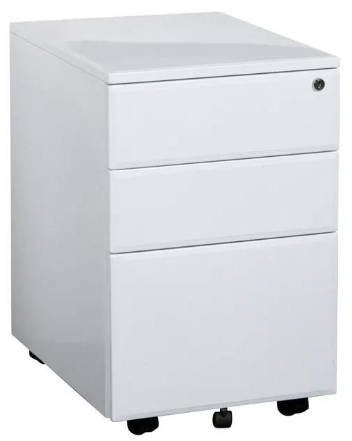 2 drawer 1 file metal mobile pedestal white