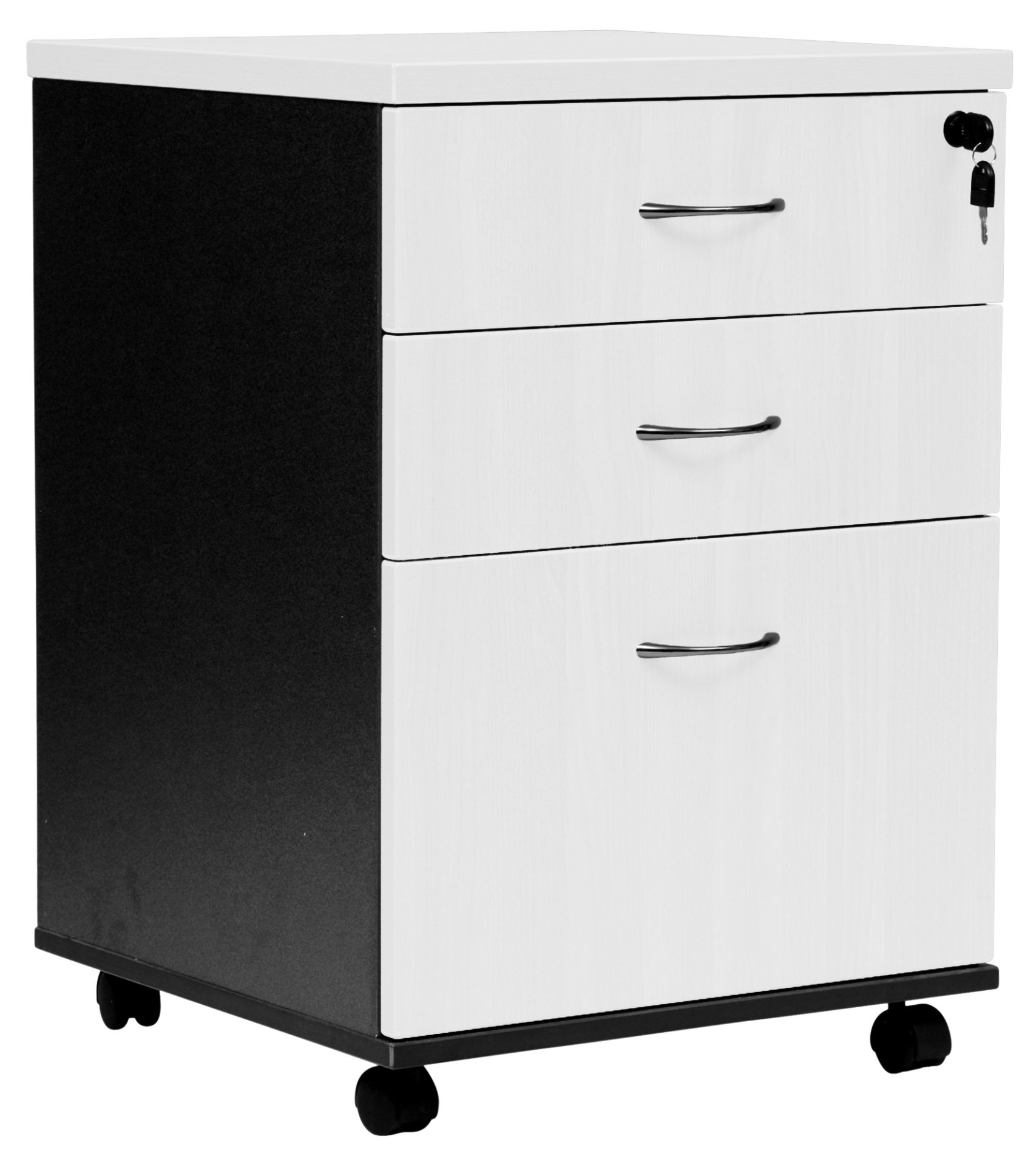2 drawer 1 file mobile pedestal white