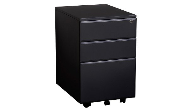 2 drawer 1 file metal mobile pedestal black