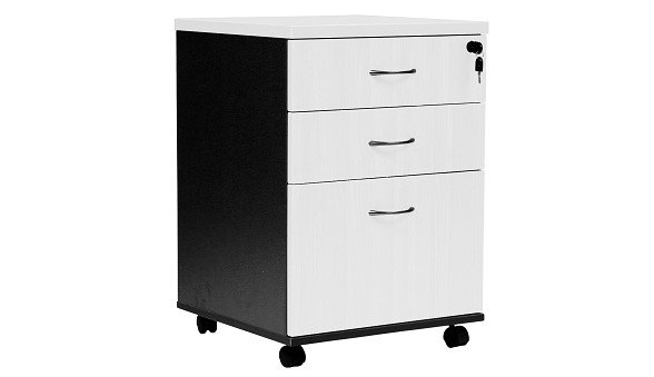 2 drawer 1 file mobile pedestal white