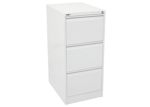 3 drawer metal filing cabinet white satin