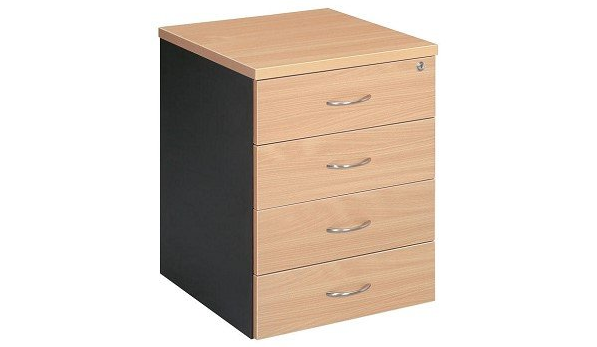 4 drawer mobile pedestal beech
