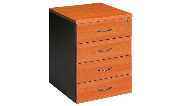 4 drawer mobile pedestal cherry