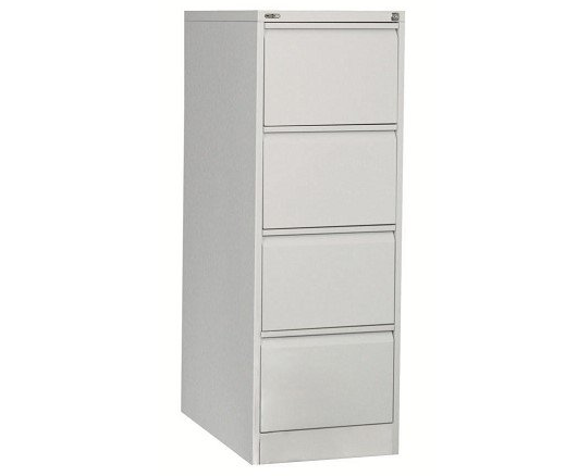 4 drawer metal filing cabinet silver grey