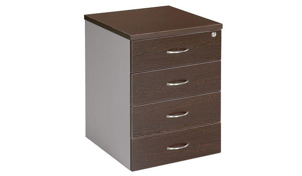 4 drawer mobile pedestal wenge