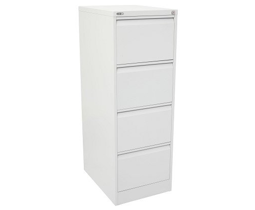 4 drawer metal filing cabinet white satin