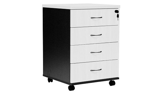 4 drawer mobile pedestal white