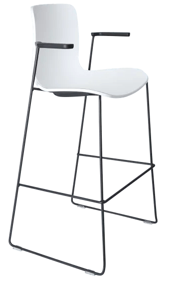 acti stool with arms black sled frame