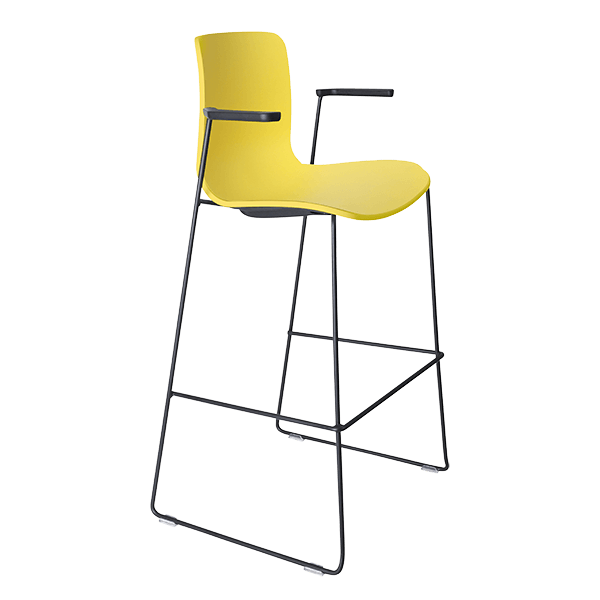 acti stool with arms black sled frame