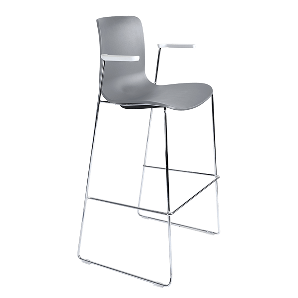 acti stool with arms chrome sled frame