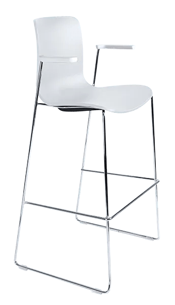 acti stool with arms chrome sled frame