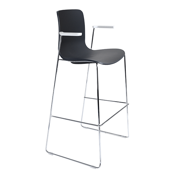 acti stool with arms chrome sled frame