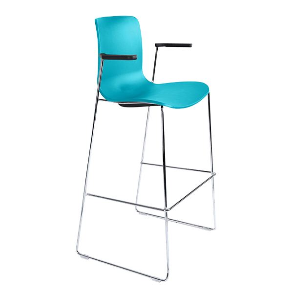 acti stool with arms chrome sled frame