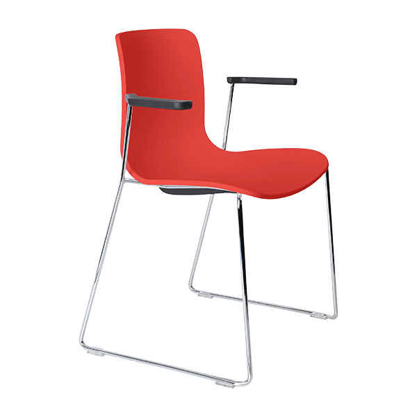 acti chair sled base chair with arms chrome