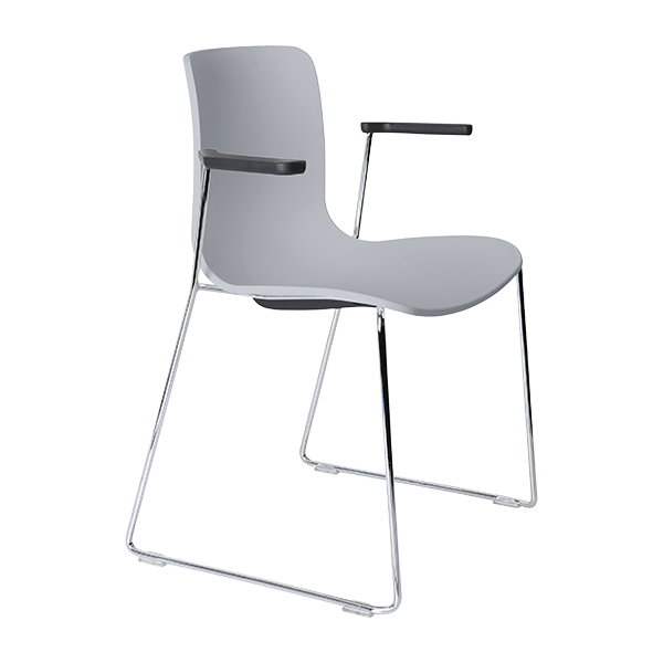 acti chair sled base chair with arms chrome