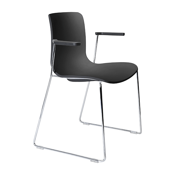 acti chair sled base chair with arms chrome