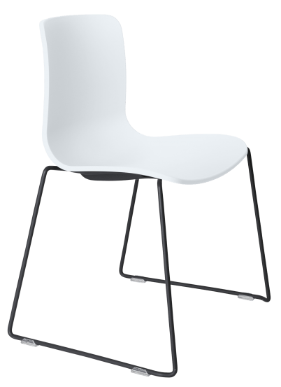 Acti sled base chair black powdercoat frame