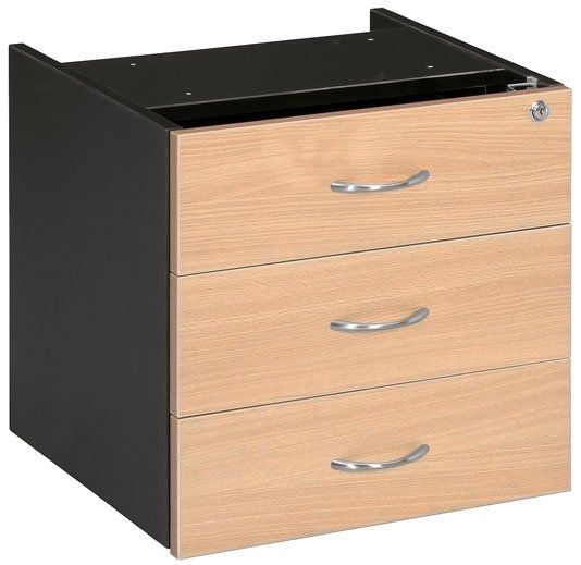 3 drawer fixed drawer box beech