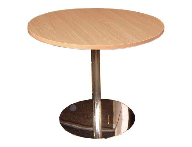 chrome disc base round meeting table beech