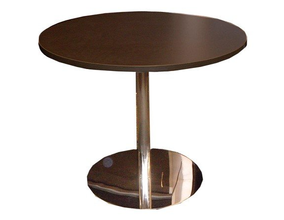 chrome disc base round meeting table wenge