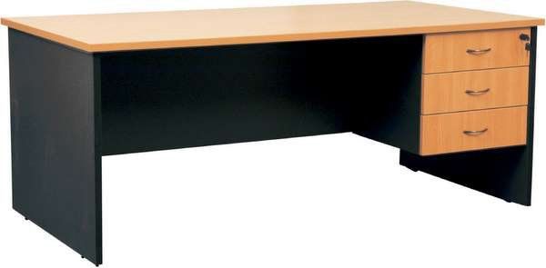 Straight desk with drawer bow beech