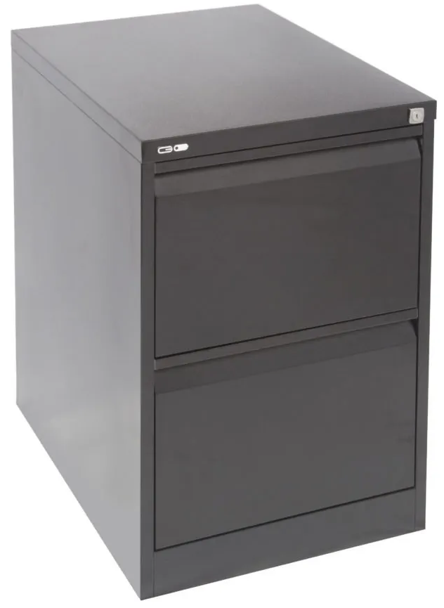 2 drawer filing cabinet grey metal