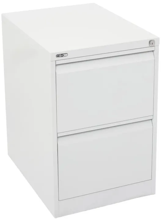 2 drawer metal filing cabinet white