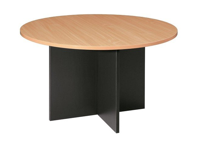 h-base round meeting table beech