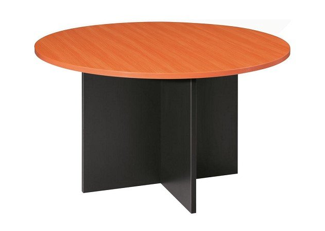 h-base round meeting table cherry