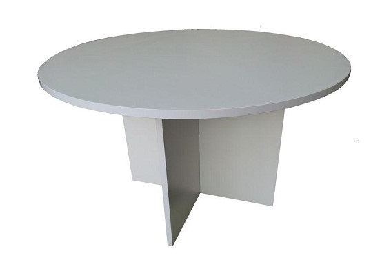 h-base round meeting table parchment