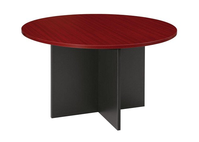 h-base round meeting table redwood