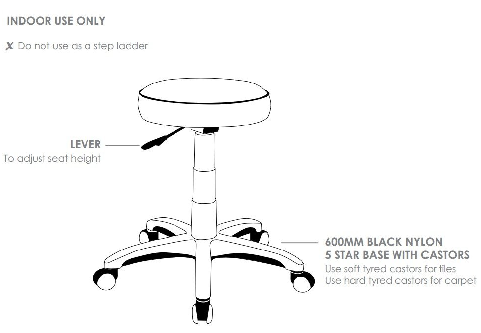 padded industrial drafting stool