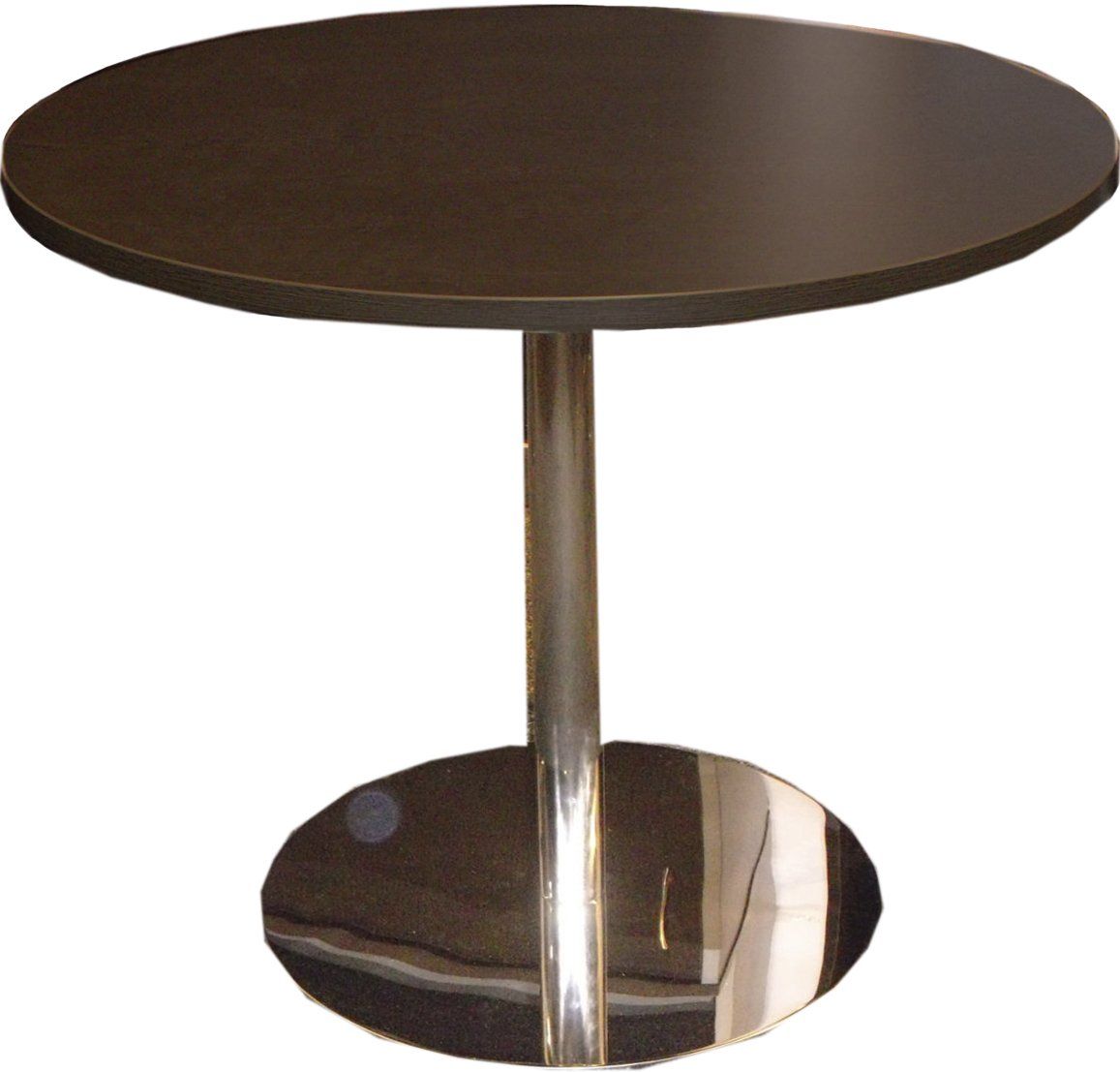 chrome disc round meeting table wenge