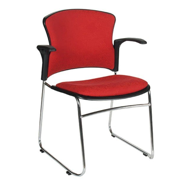 focus padded sled base visitor chair with arms