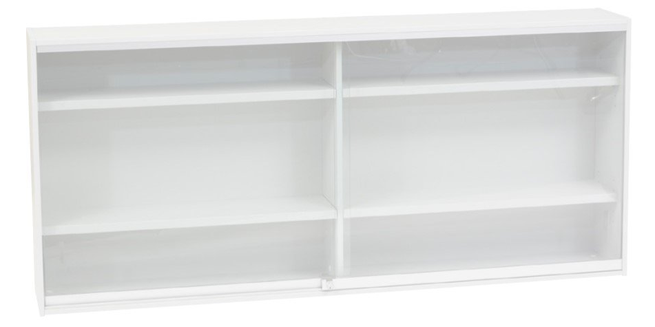 glass display case with shelves