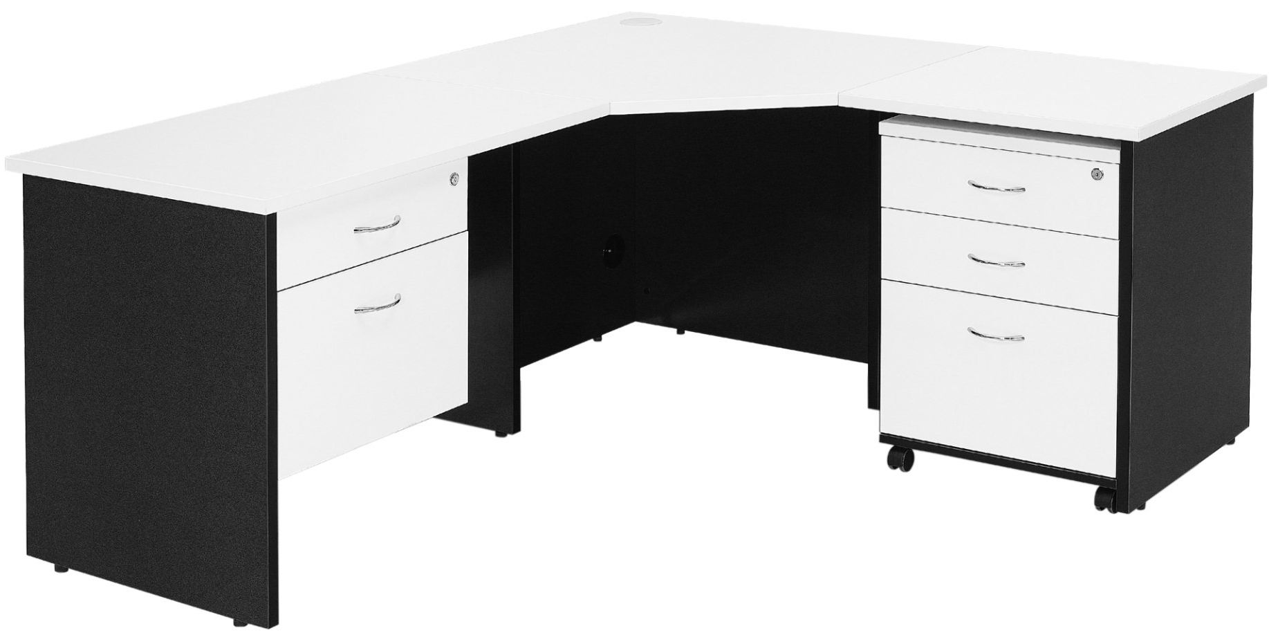 corner workstation white