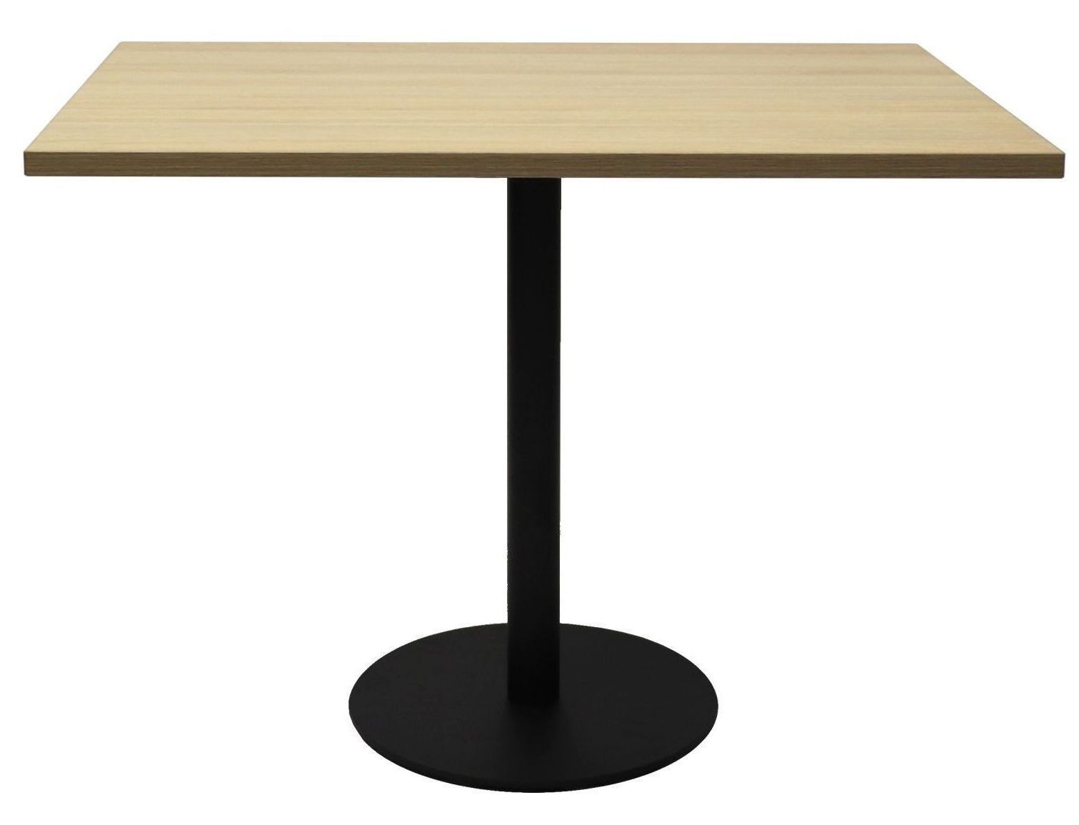 chrome disc round meeting table beech