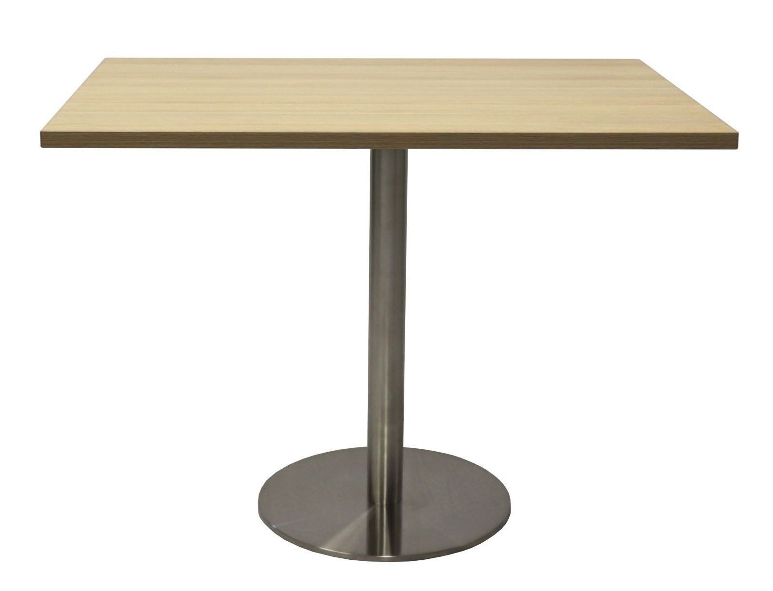 chrome disc round meeting table beech