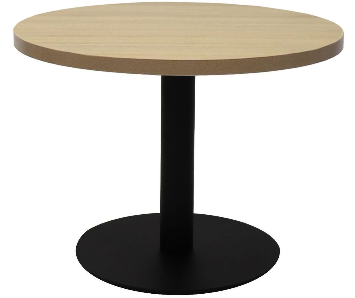 chrome disc round meeting table beech