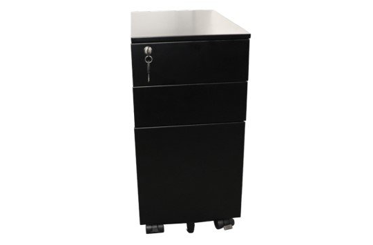 2 drawer 1 file slimline metal mobile pedestal black