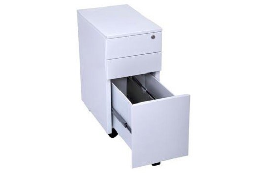 2 drawer 1 file slimline metal mobile pedestal white