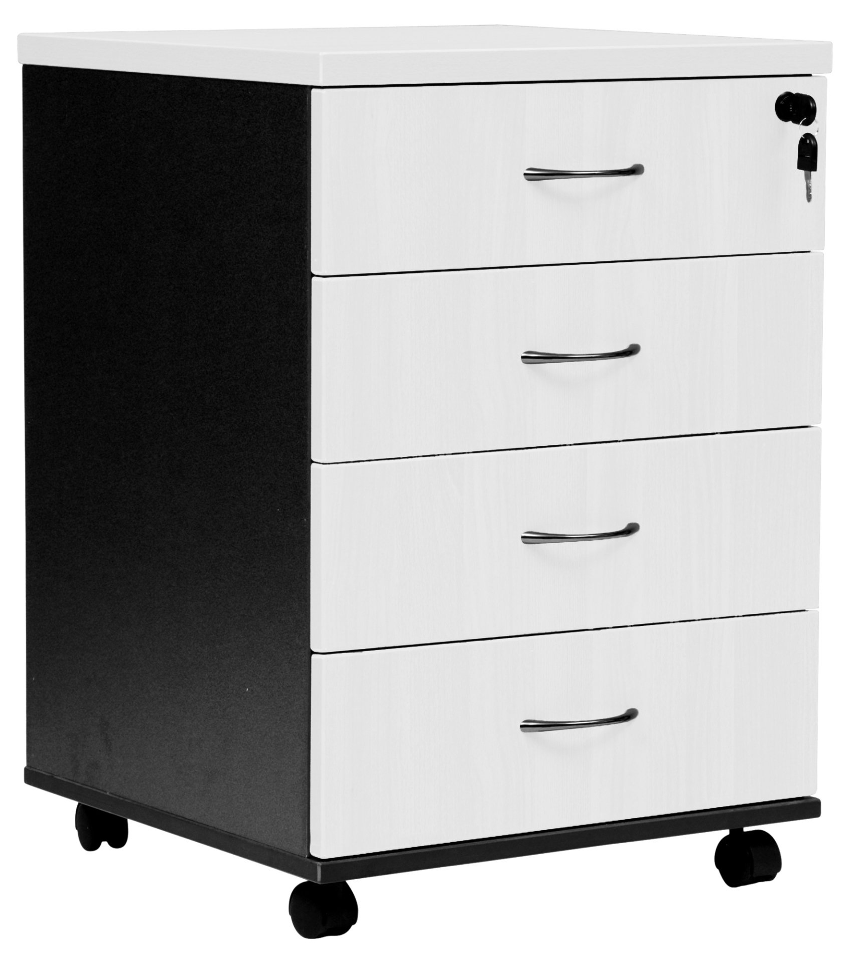 4 drawer mobile pedestal white