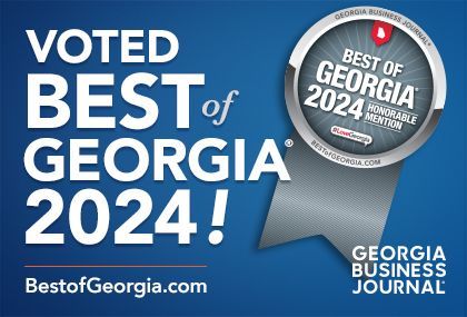 A blue sign that says voted best of georgia 2024 Two