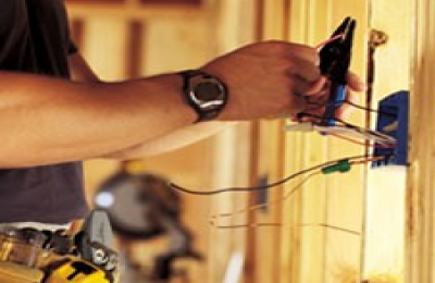 Electrician and Assistant fixing interior wiring — Electric Repair in Basking Ridge, NJ