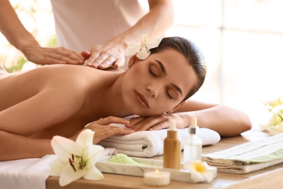 Woman getting massage