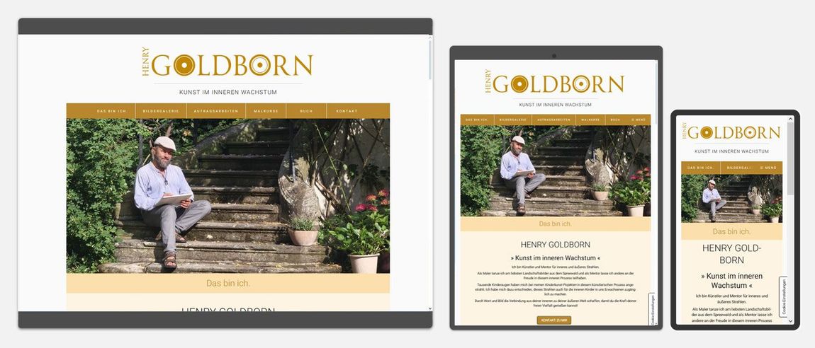 Webseite Henry Goldborn - Ansicht auf verschiedenen Geräten